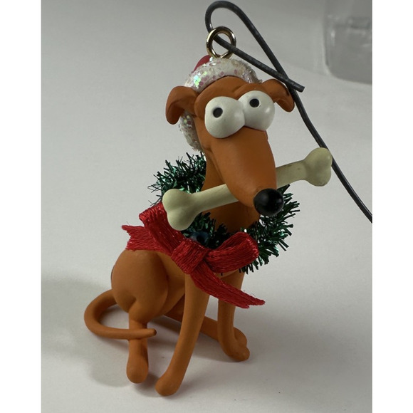 The Simpsons Carlton Cards Santa's Little Helper Dog Christmas Ornament 2003 - Picture 3 of 8